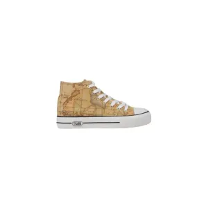 High Top Sneaker With Map Print