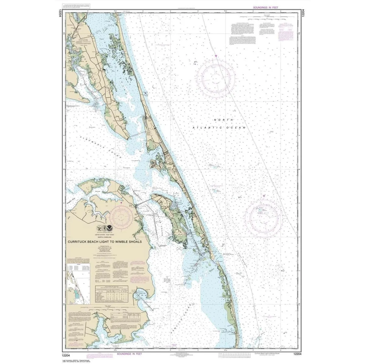 Historical NOAA Chart 12204: Currituck Beach Light to Wimble Shoals