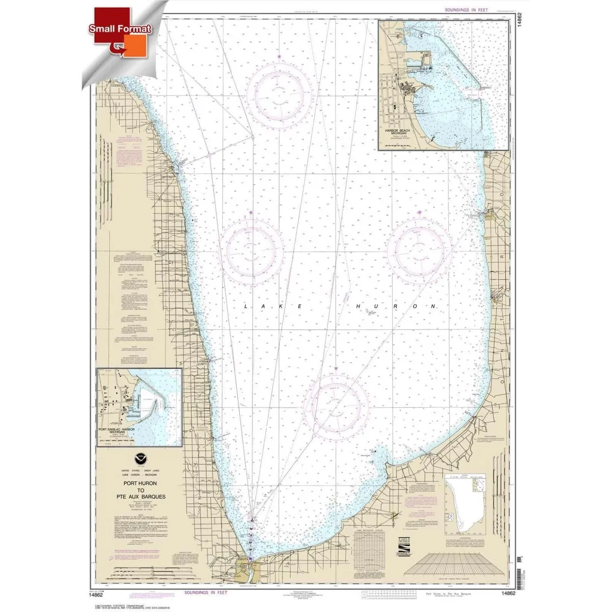 Historical NOAA Chart 14862: Port Huron to Pte aux Barques; Port Sanilac; Harbor Beach