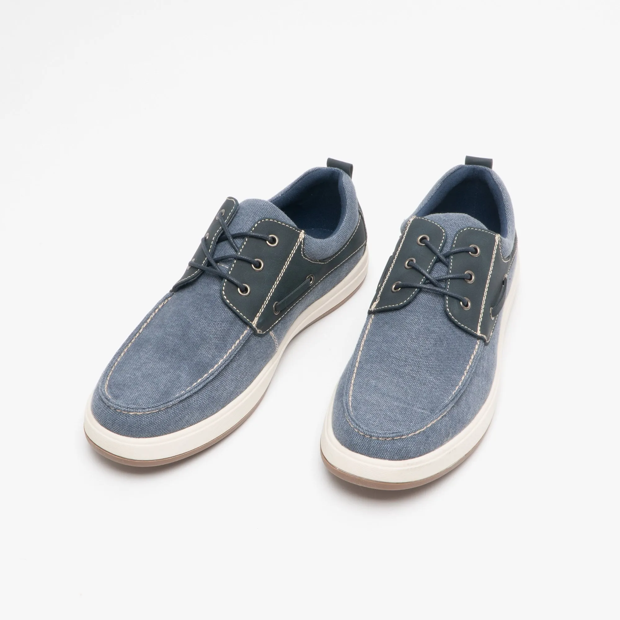 Hush Puppies AIDEN Mens Canvas Deck Shoes Navy