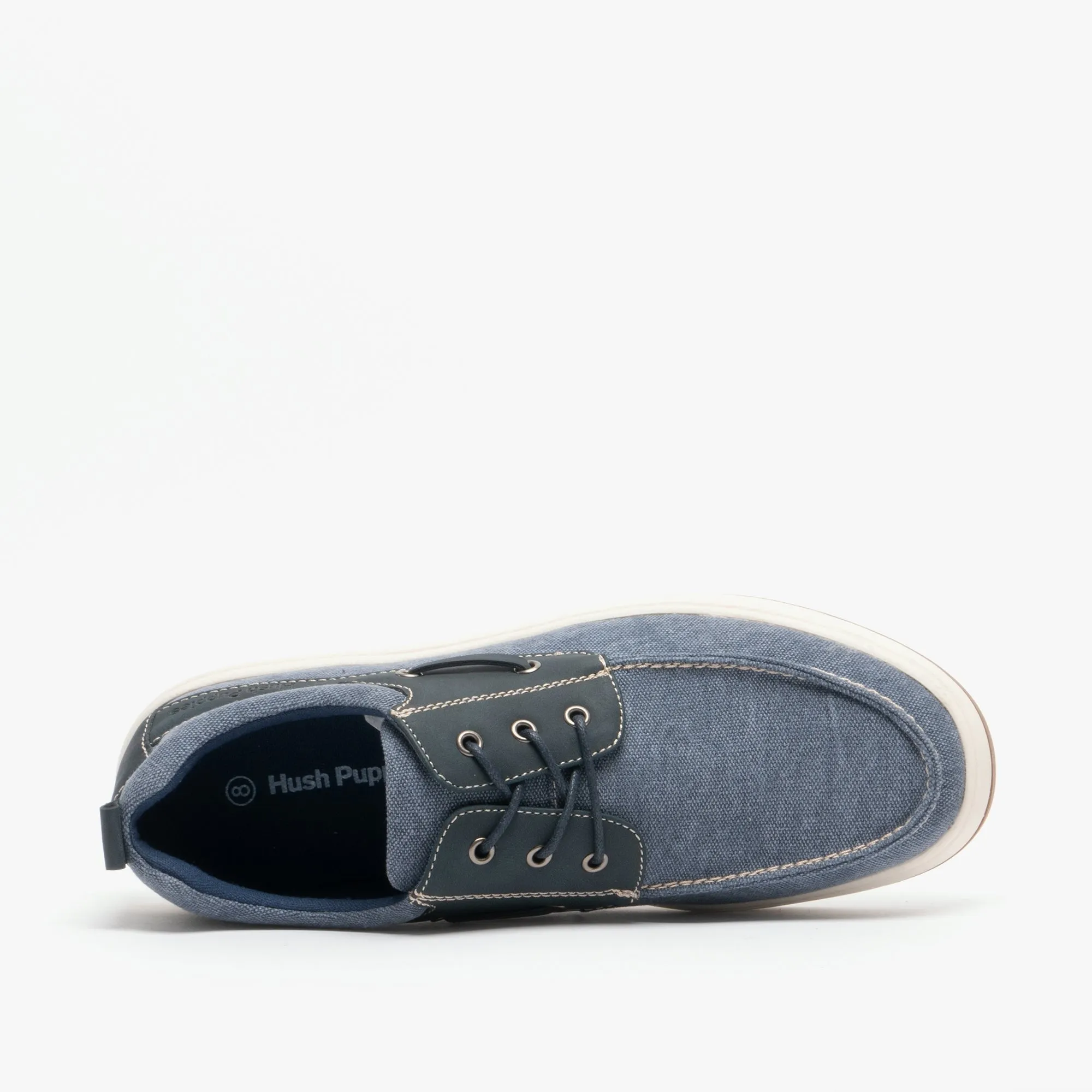 Hush Puppies AIDEN Mens Canvas Deck Shoes Navy
