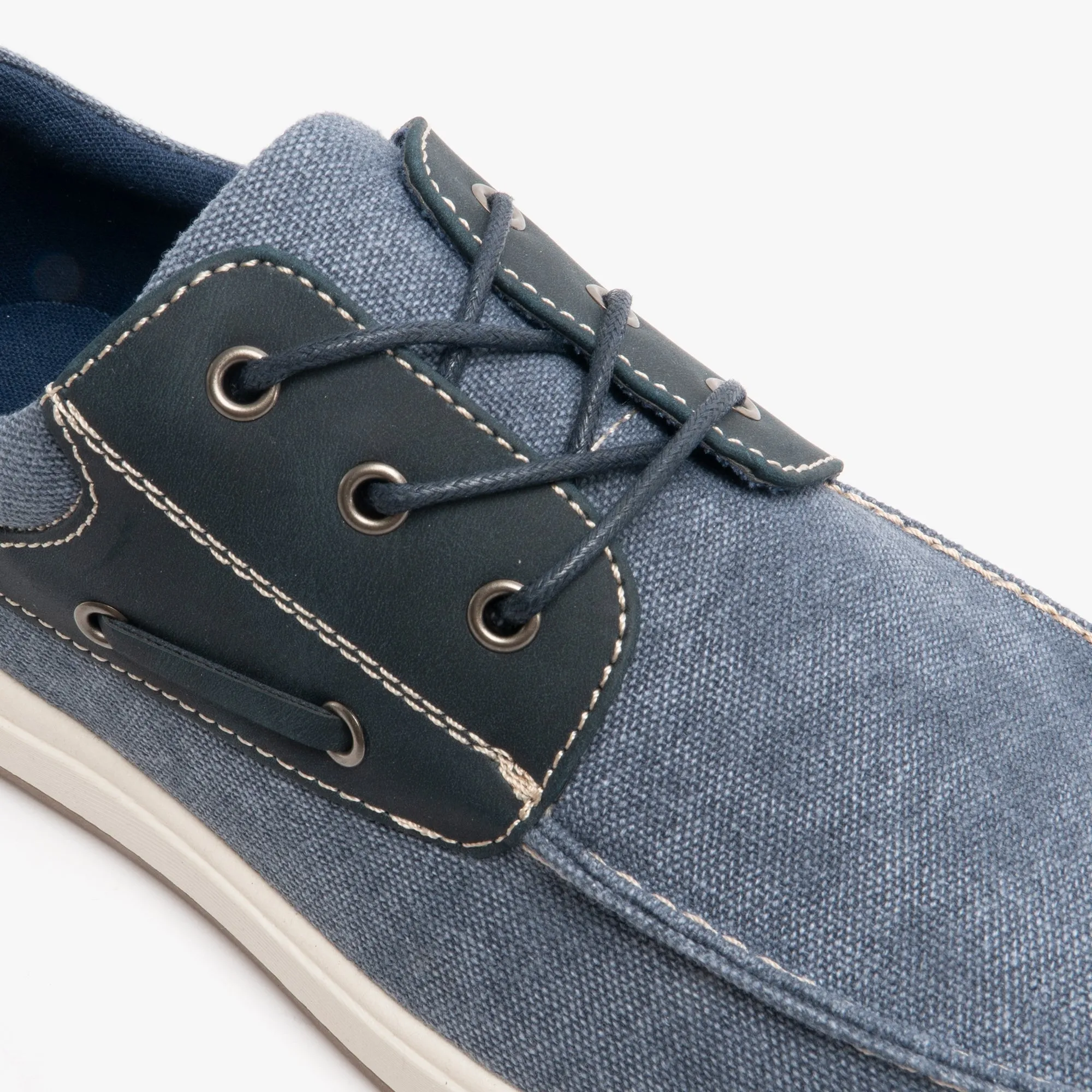 Hush Puppies AIDEN Mens Canvas Deck Shoes Navy