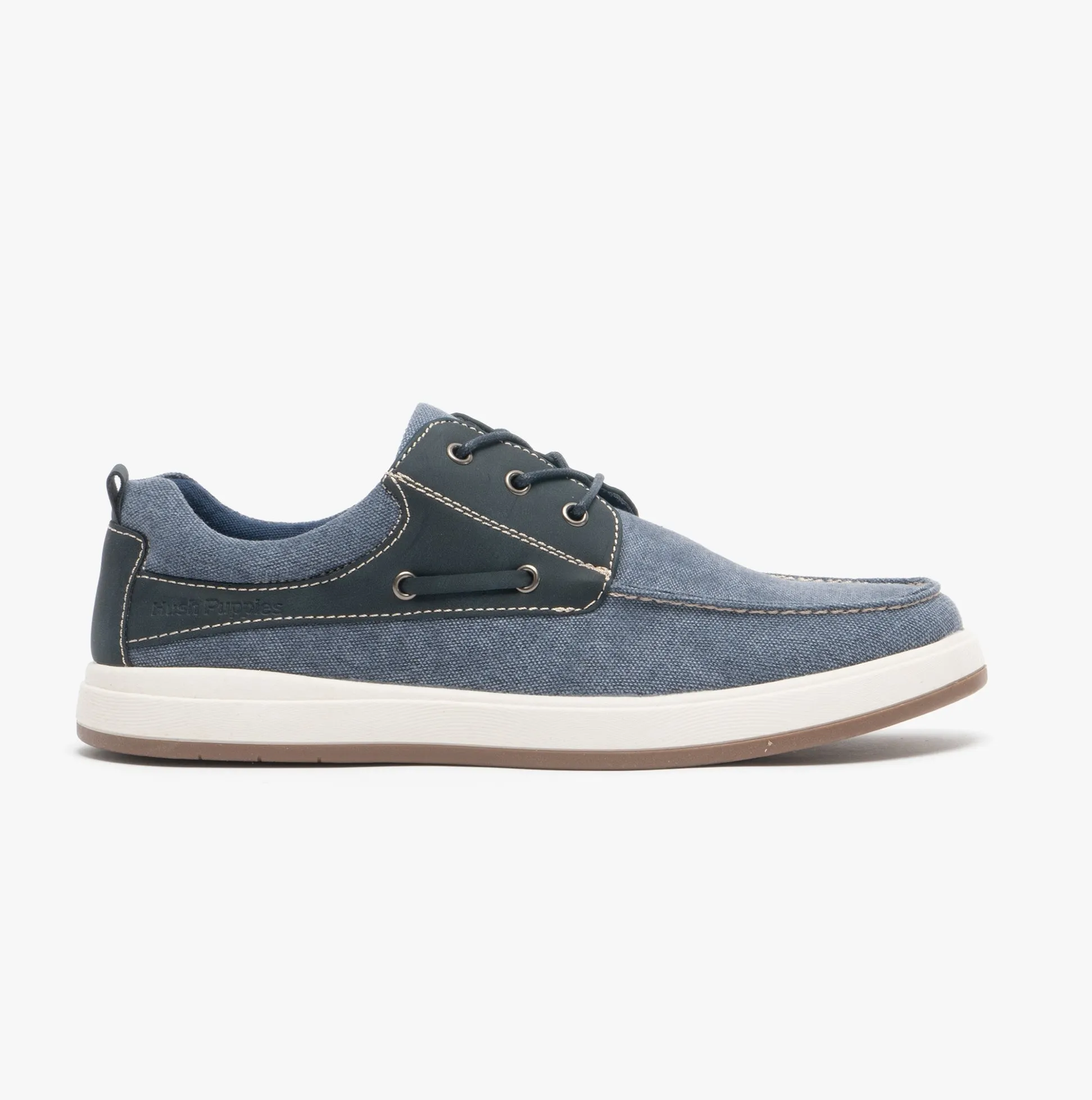 Hush Puppies AIDEN Mens Canvas Deck Shoes Navy