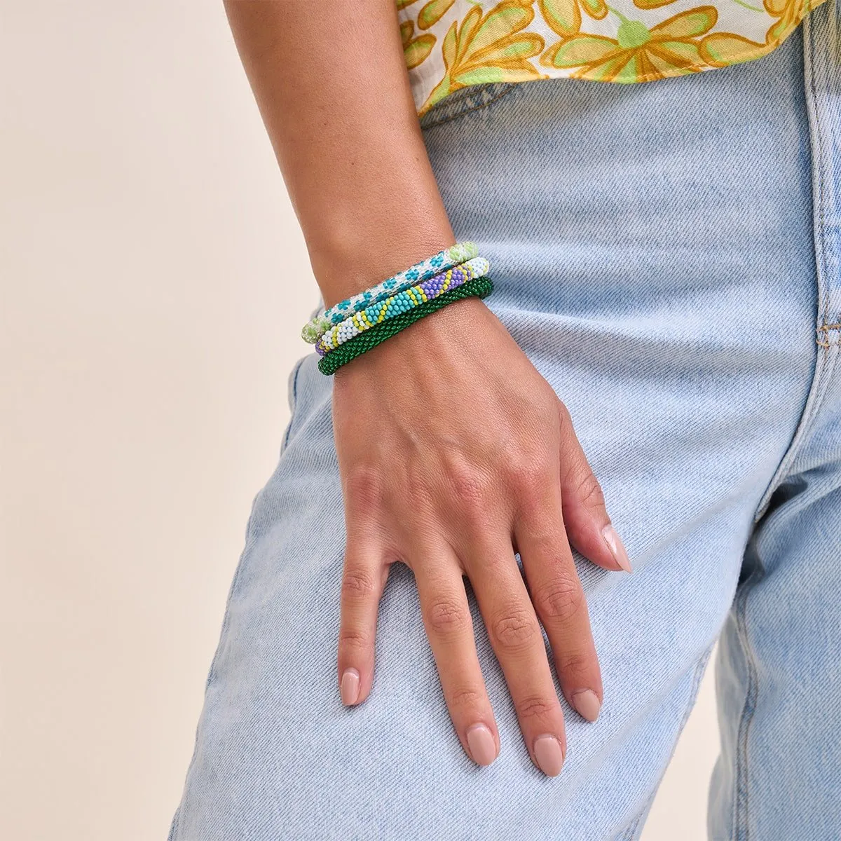 Indigo Beach | Himalayan Glass Bead Bracelet