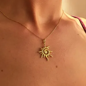 Infinity Spiral Sun Necklace
