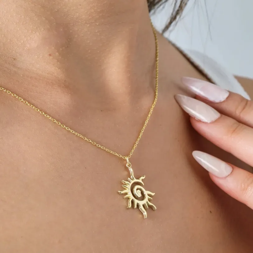 Infinity Spiral Sun Necklace