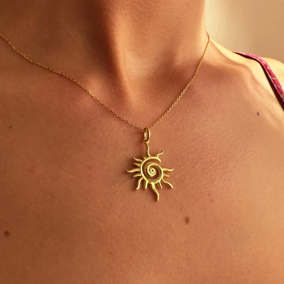 Infinity Spiral Sun Necklace