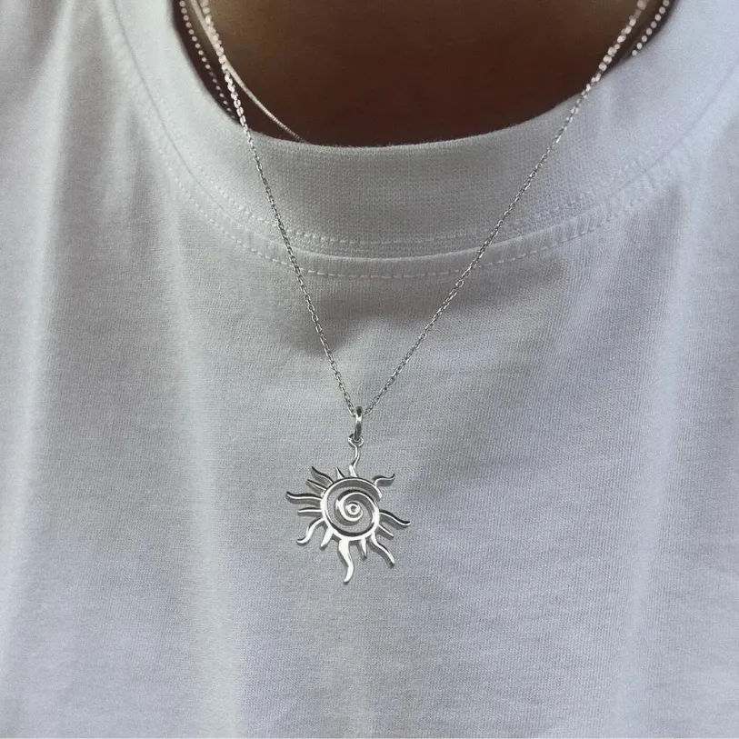 Infinity Spiral Sun Necklace