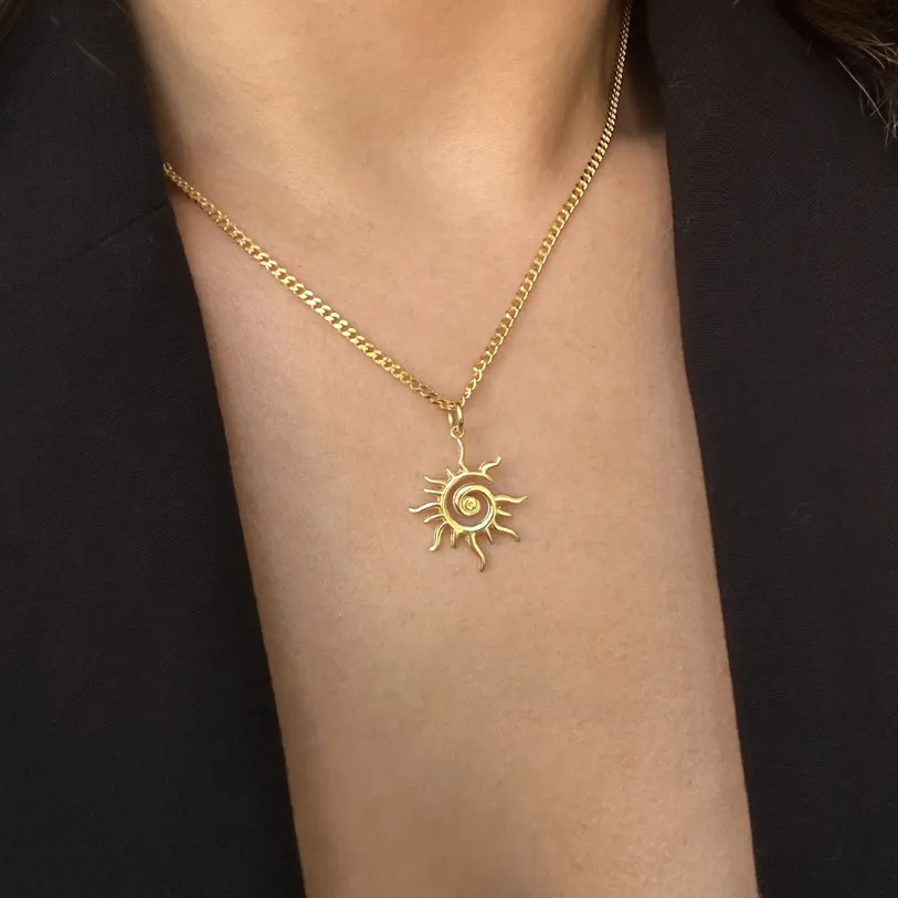 Infinity Spiral Sun Necklace