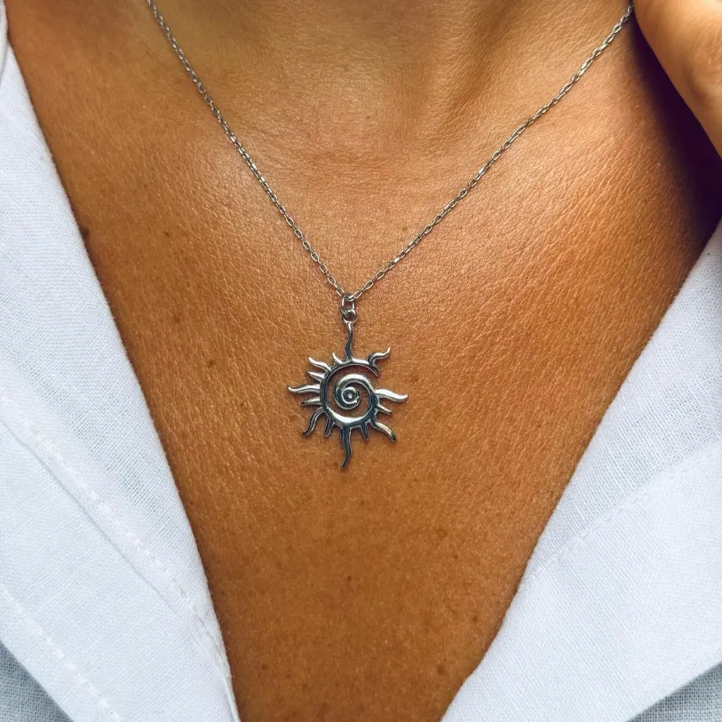 Infinity Spiral Sun Necklace