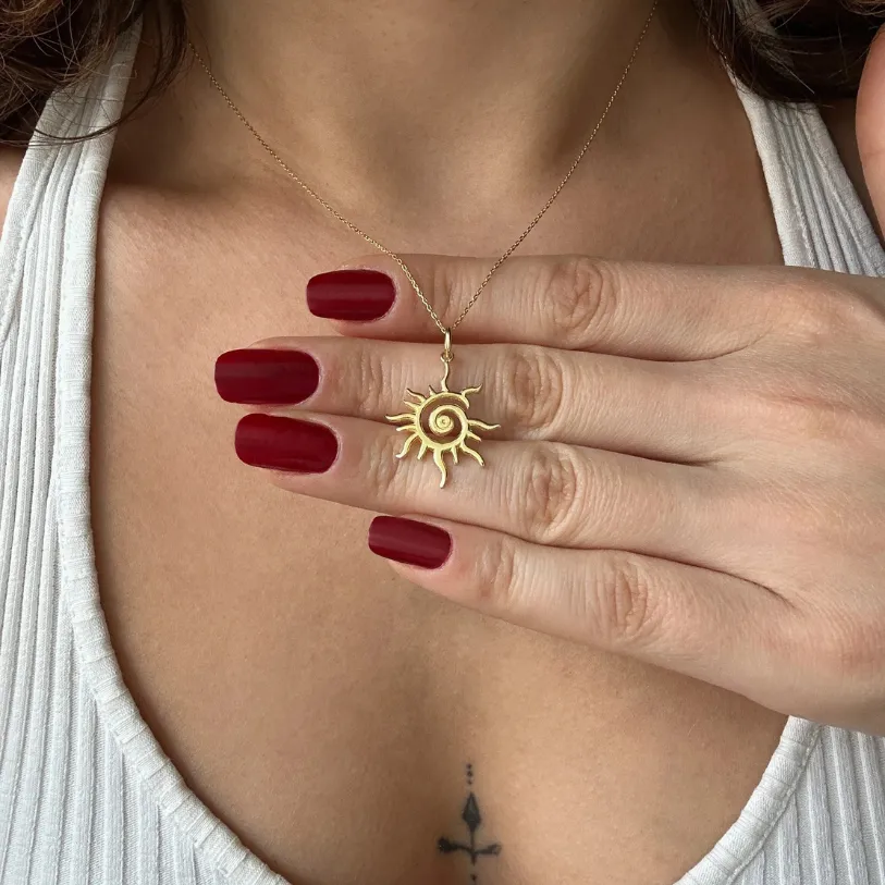 Infinity Spiral Sun Necklace