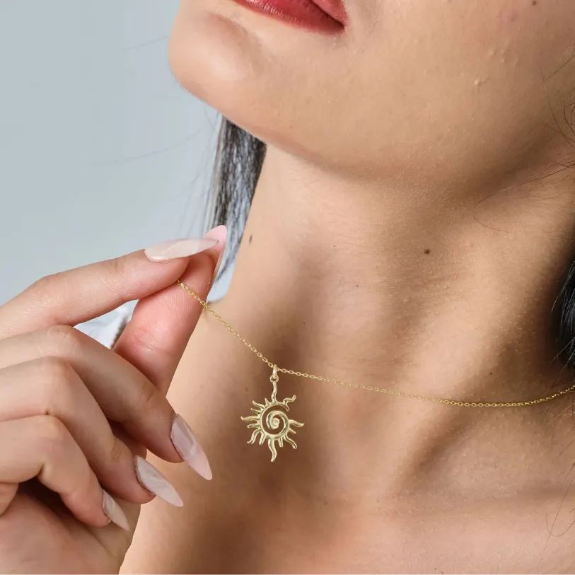 Infinity Spiral Sun Necklace