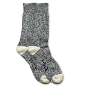 IVY ELLIS Mens Tideline Yosemite Socks in Black Marl