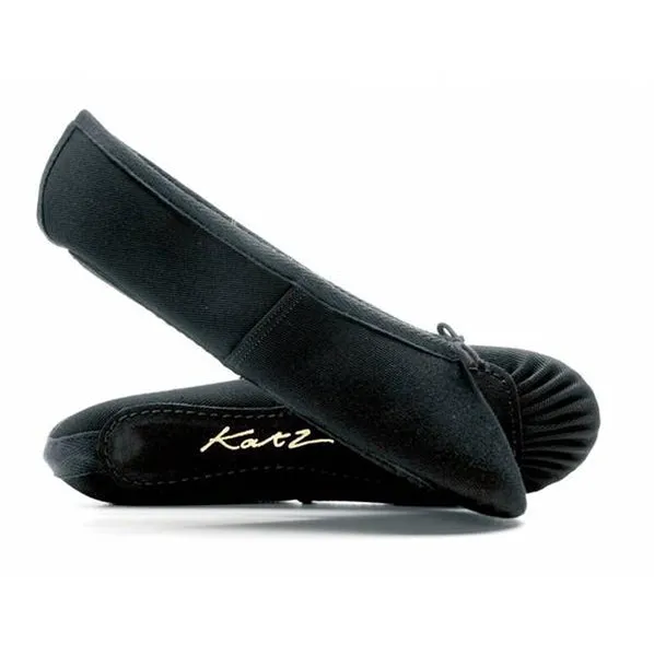 Katz Black Canvas Full Sole Ballet Shoes