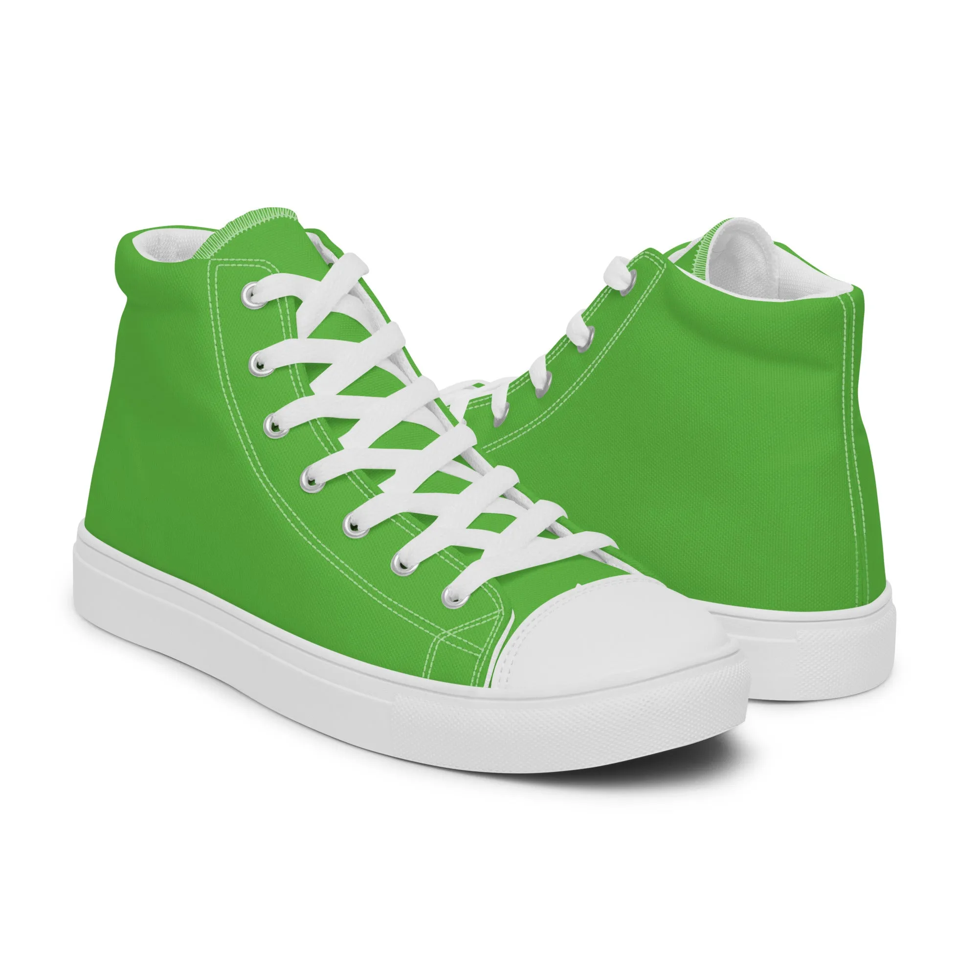 Kelly Green - Sustainably Made Men's High Top Canvas Shoes