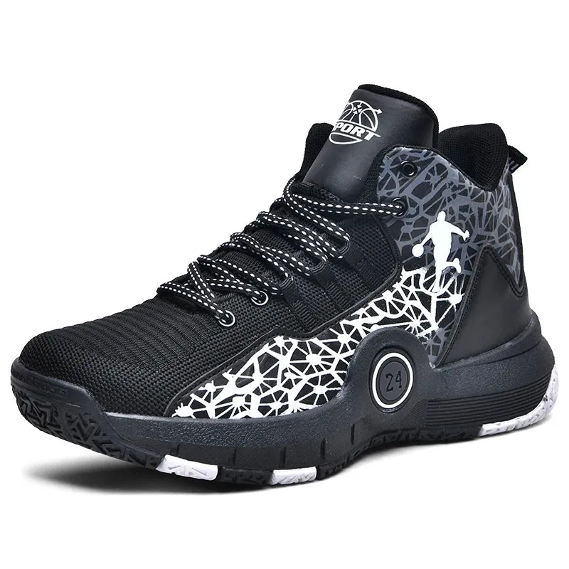 Kids Basket Shoes Fashion Boys Men Basketball Shoes High Top Basketball Sneakers Boys Lighweight Sport Shoes KidsTraining Shoes
