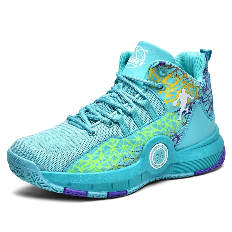 Kids Basket Shoes Fashion Boys Men Basketball Shoes High Top Basketball Sneakers Boys Lighweight Sport Shoes KidsTraining Shoes