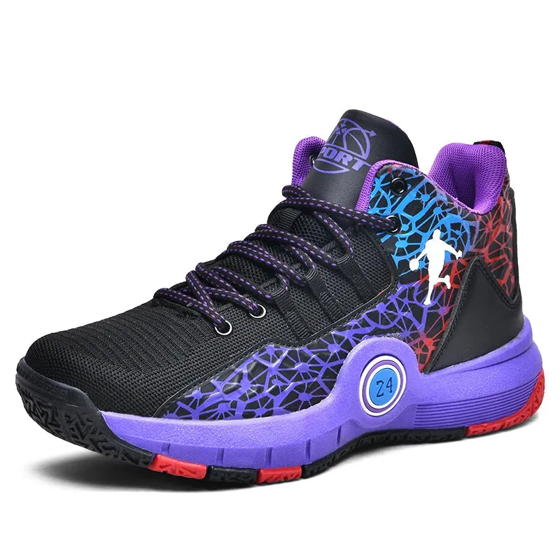 Kids Basket Shoes Fashion Boys Men Basketball Shoes High Top Basketball Sneakers Boys Lighweight Sport Shoes KidsTraining Shoes