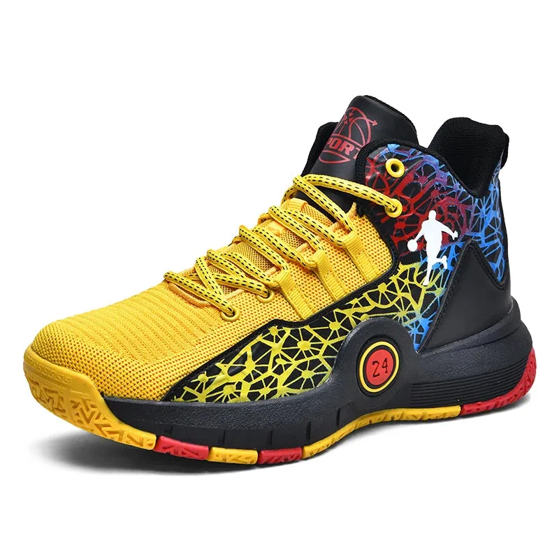 Kids Basket Shoes Fashion Boys Men Basketball Shoes High Top Basketball Sneakers Boys Lighweight Sport Shoes KidsTraining Shoes