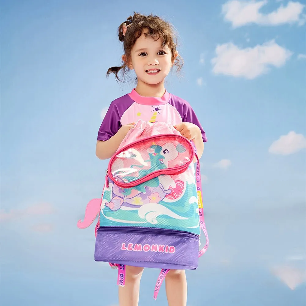 Kids, Pink Uni waterproof swimming bag/ Beach Bag