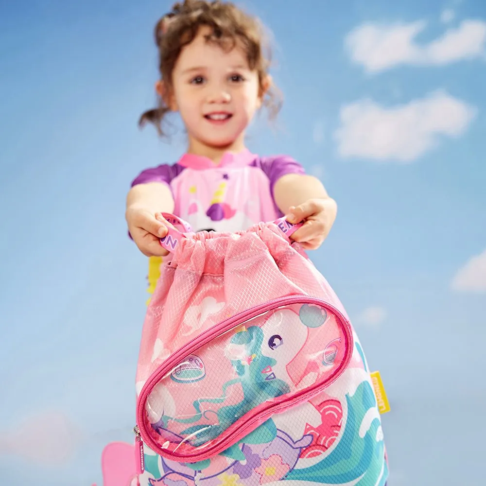 Kids, Pink Uni waterproof swimming bag/ Beach Bag