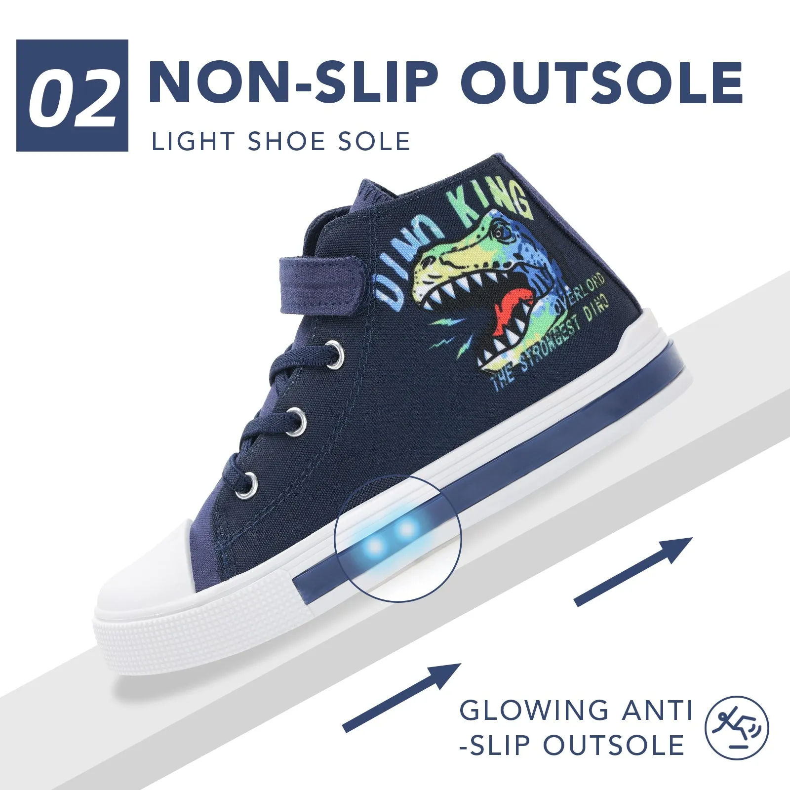 Light Up Kids High Top Fashion Sneakes