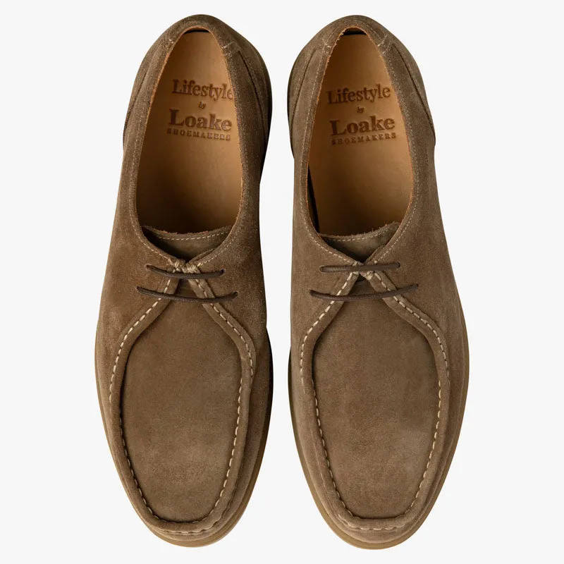 LOAKE Arezzo Suede Apron Tie Shoes in Flint