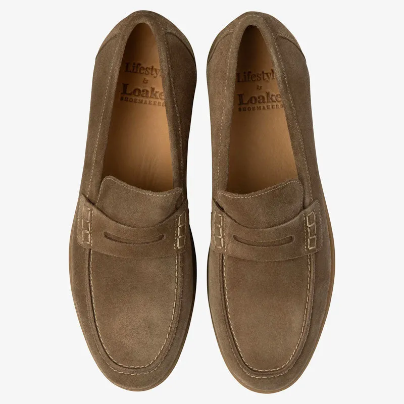 LOAKE Lucca Suede Loafers in Flint