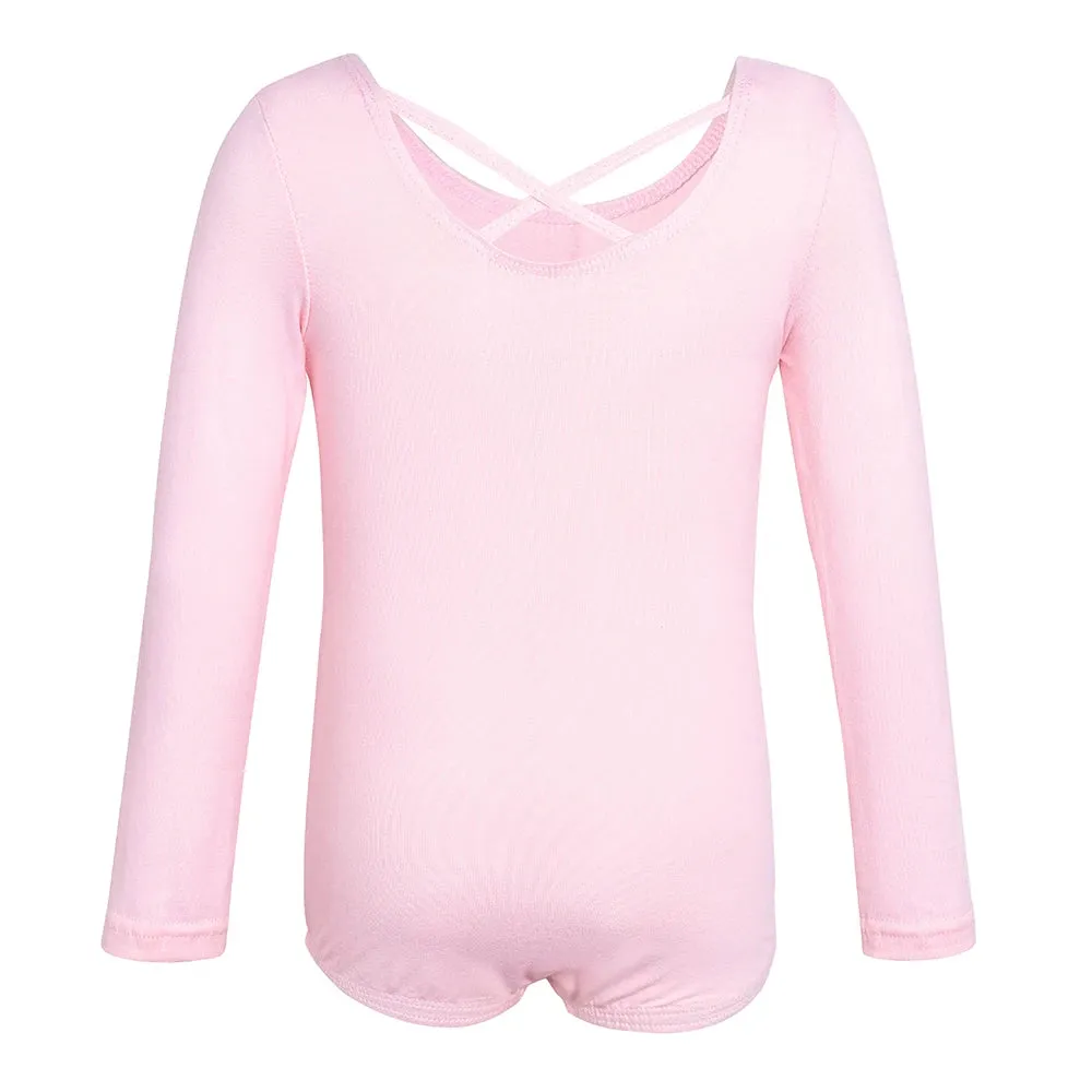 Long Sleeves Leotard for Girls: Ballet Tutu Dress with Skirt - Gymnastics Practice & Stage Dance Costume