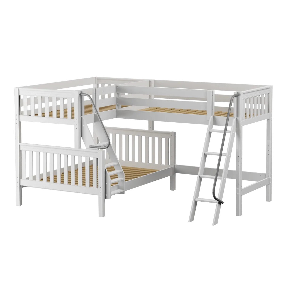 Maxtrix Medium Twin XL over Full XL Corner Loft Bunk Bed
