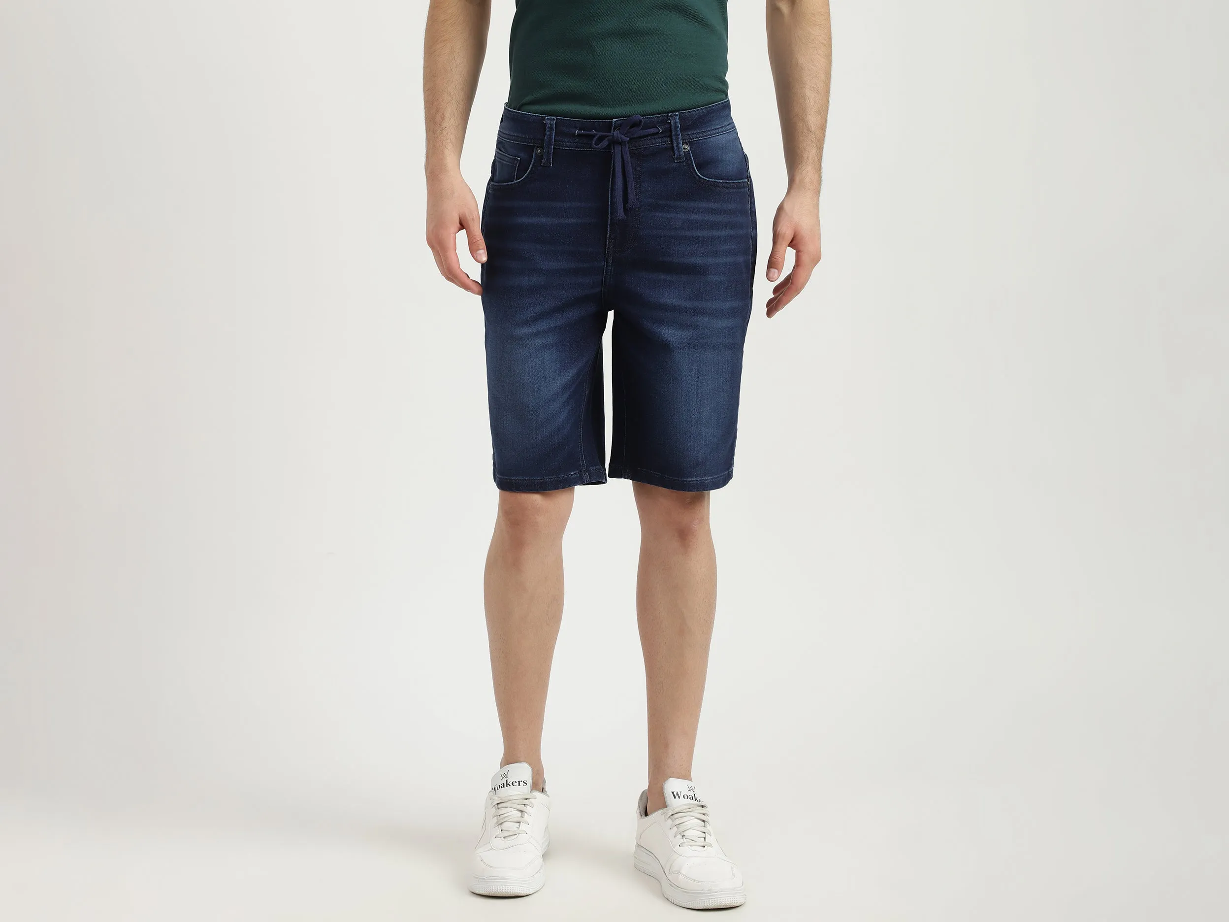 Mens Slim Fit Solid Shorts