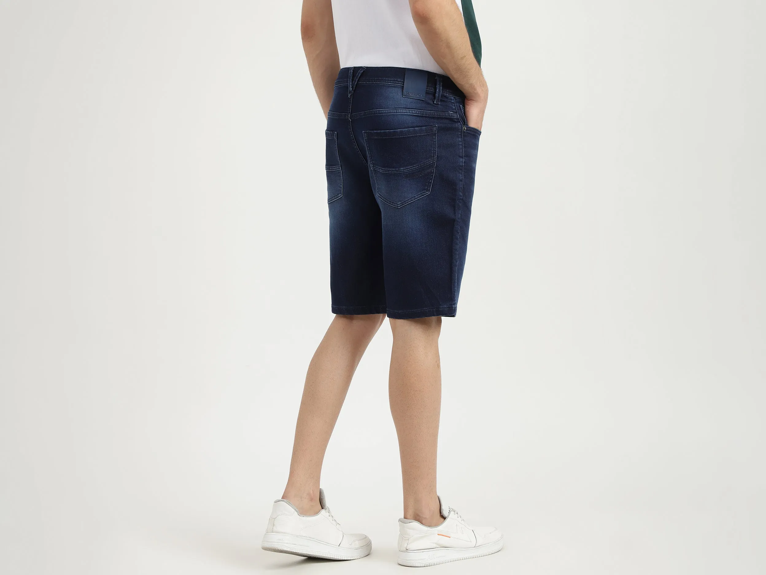 Mens Slim Fit Solid Shorts