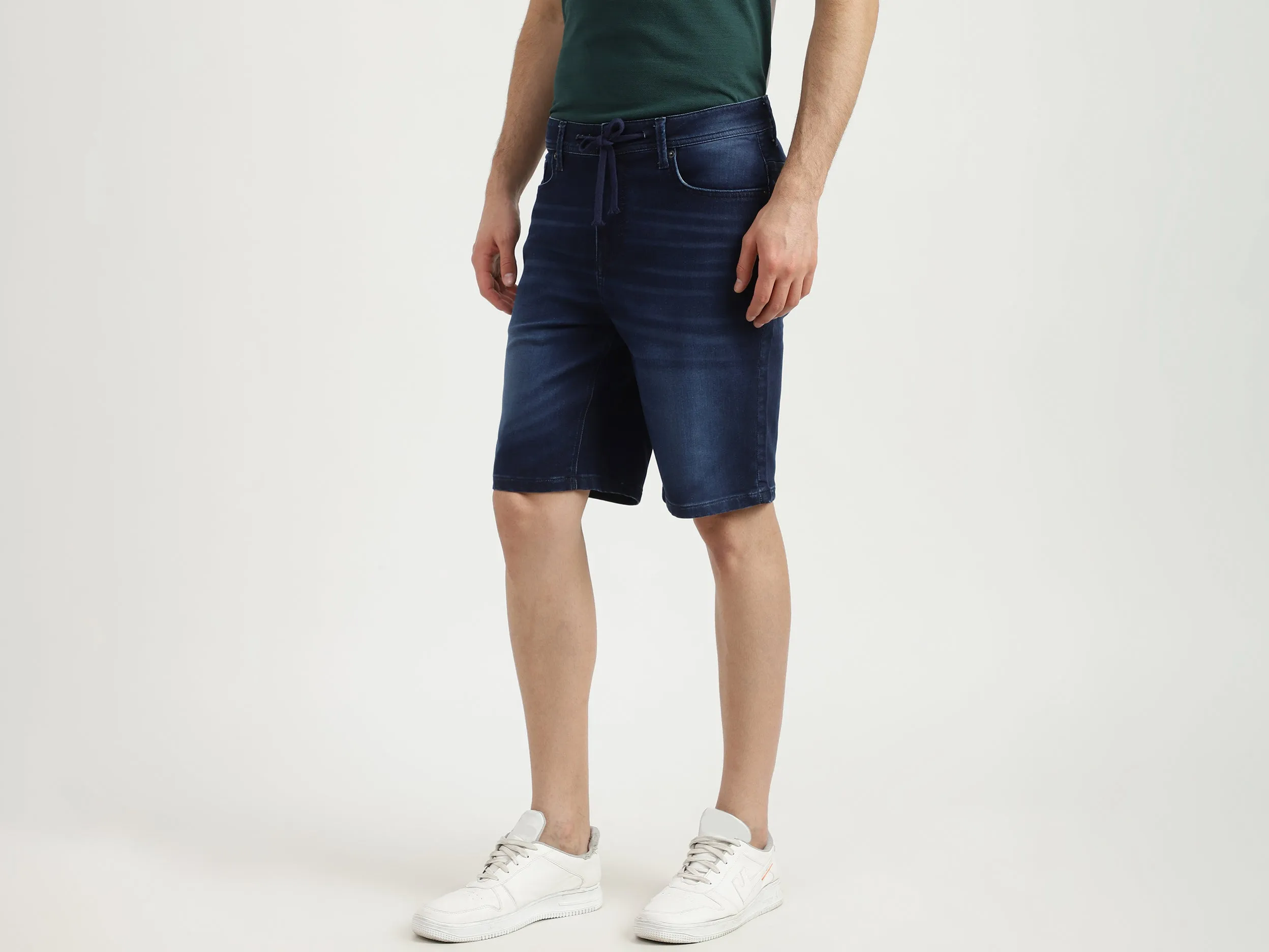 Mens Slim Fit Solid Shorts