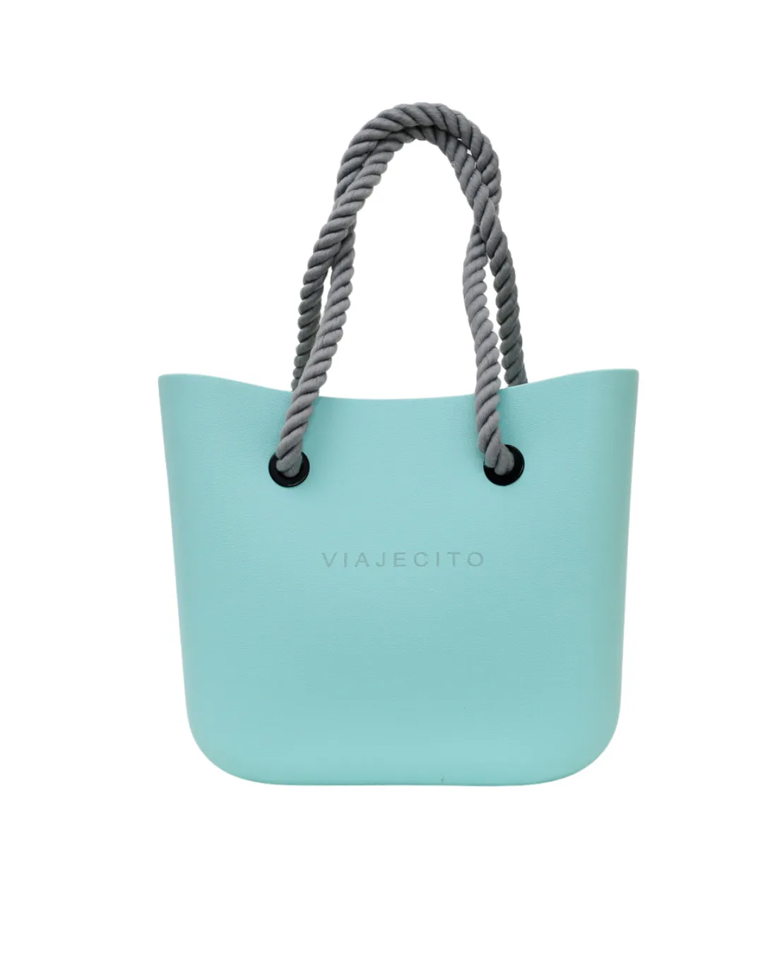 Midi Beach Tote Set - Mint with Natural Lining
