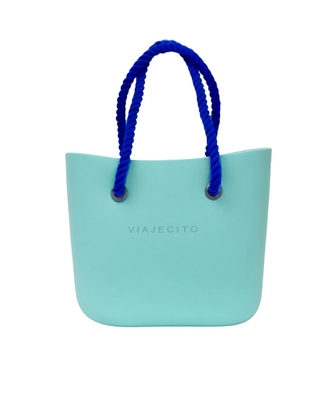 Midi Beach Tote Set - Mint with Natural Lining