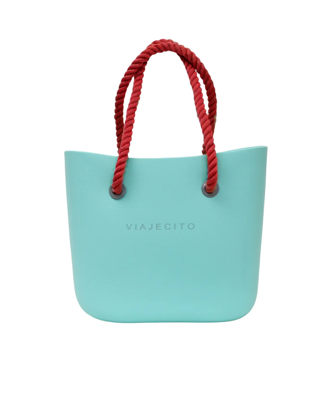 Midi Beach Tote Set - Mint with Natural Lining