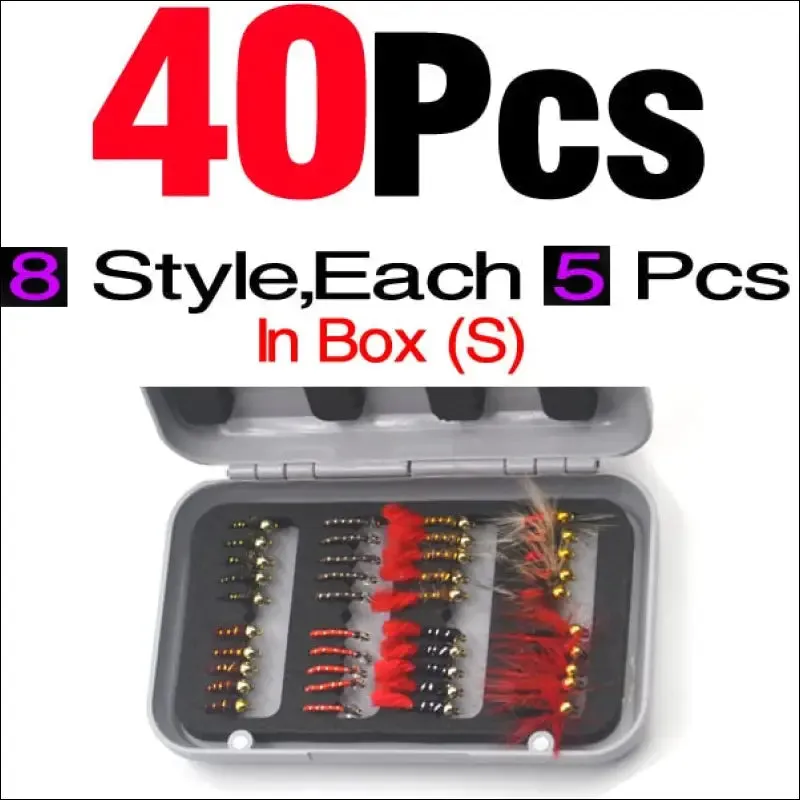 Mnft 32pcs/box trout nymph fly fishing lure dry/wet flies nymphs ice fishing lures artificial bait