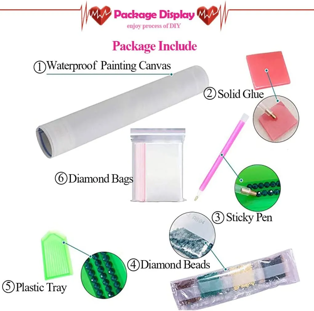 NEW Diamond Painting Kits for Adults, 5D DIY Diamond Art Kits Beach Full Drill Diamond Dotz for Gift Wall Decor Gem Arts 12x16 inch