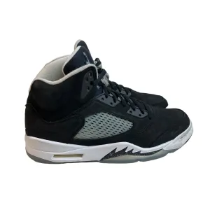 Nike Air Jordan 5 Retro Oreo Black Metallic Silver Basketball Sneakers Size 12