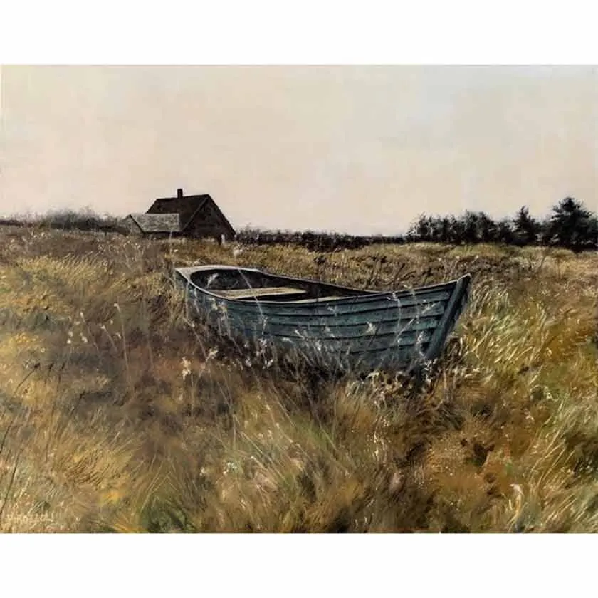 Old Blue Boat -Oil Painting 18x24