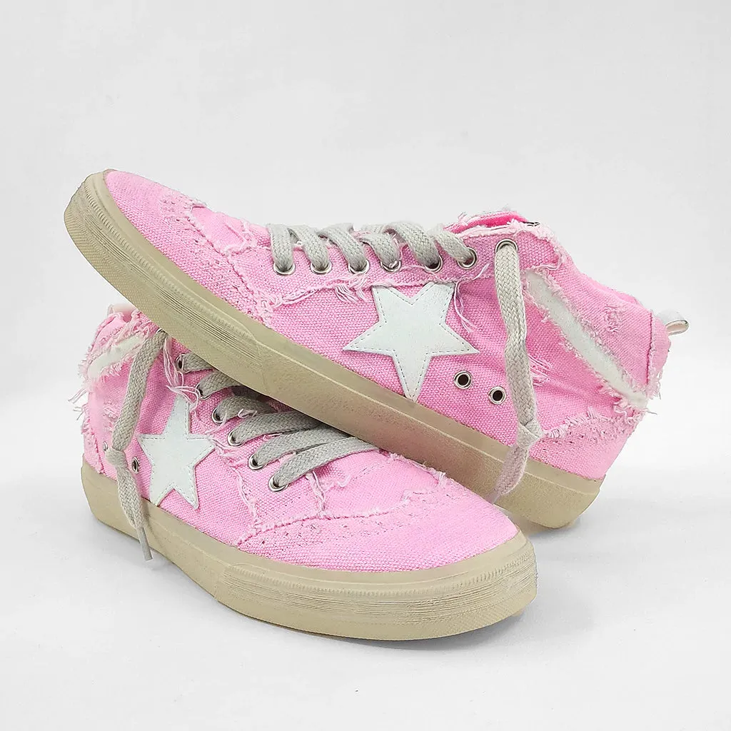 Paulina Pink Canvas High Top