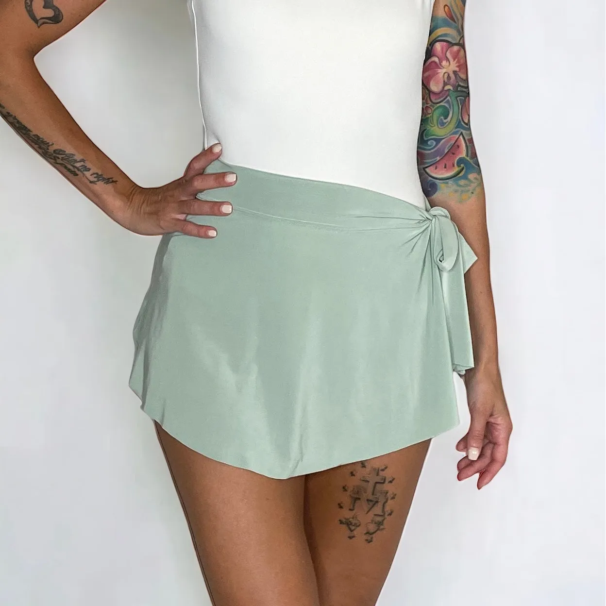 Pistachio Light Green Ballet Wrap Skirt - Demi