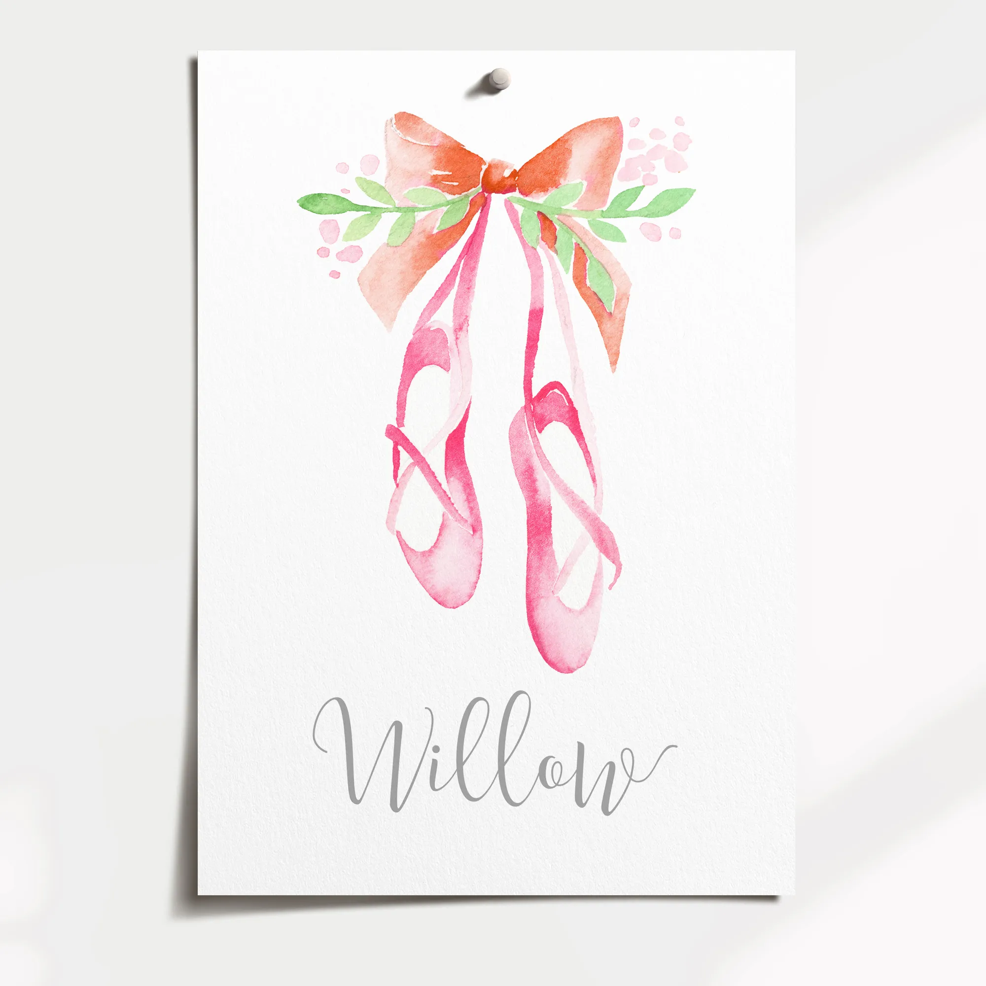 Pointe Ballet Shoes Name Print
