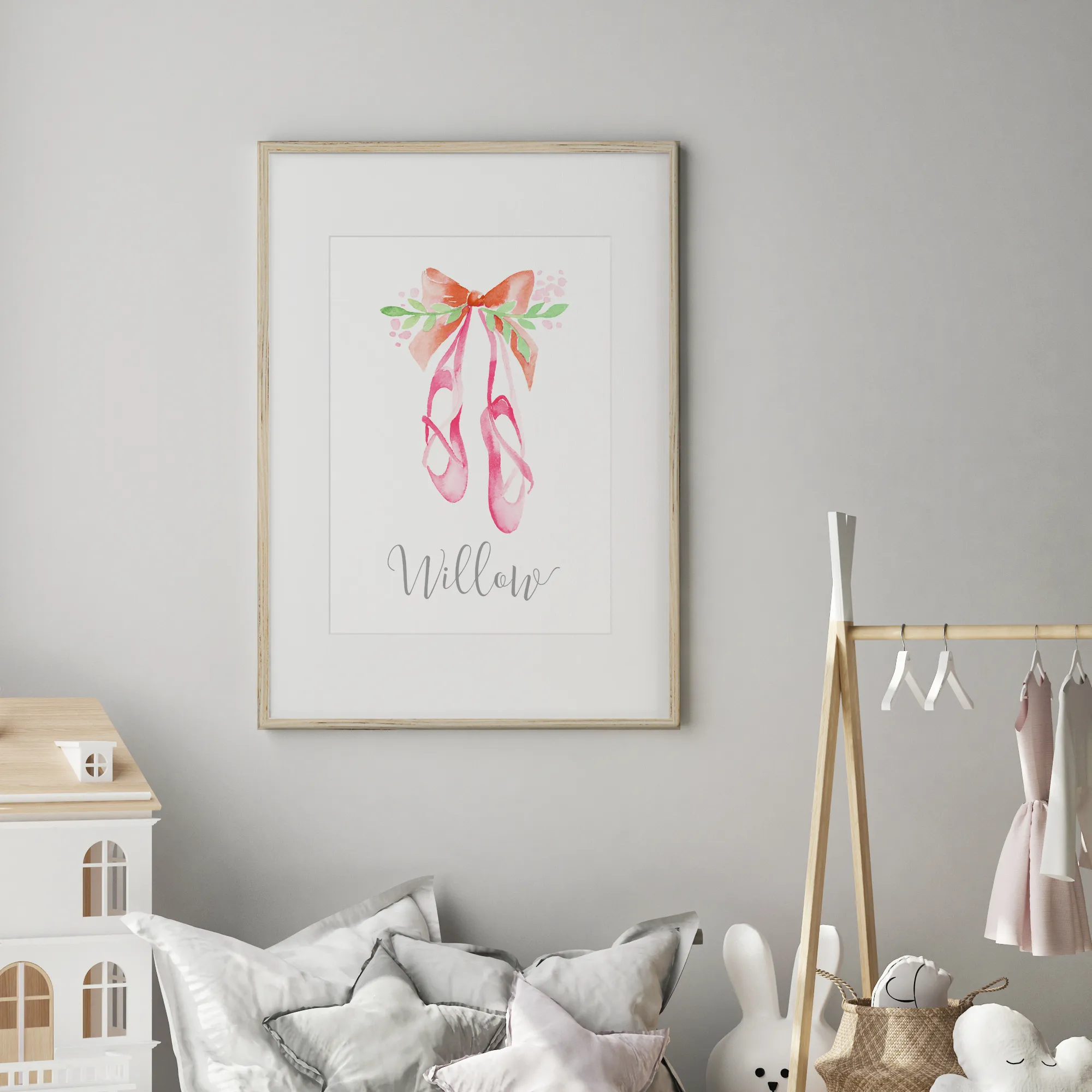 Pointe Ballet Shoes Name Print