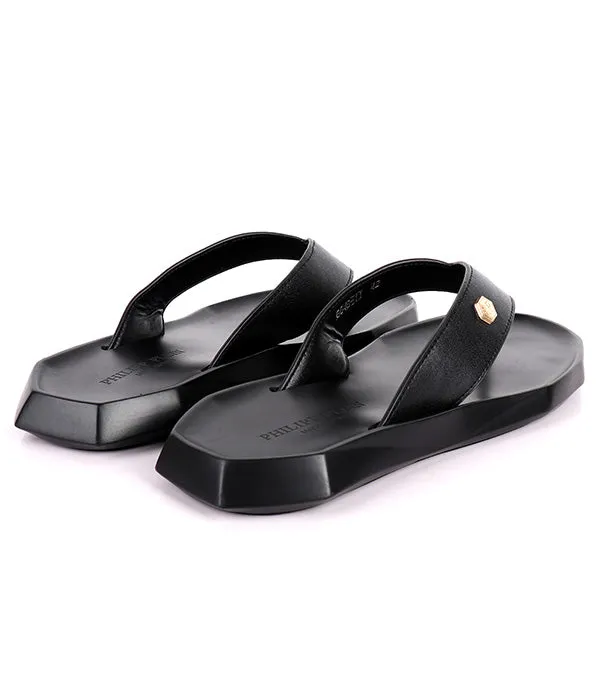 P.Plein Thong Slippers |Black