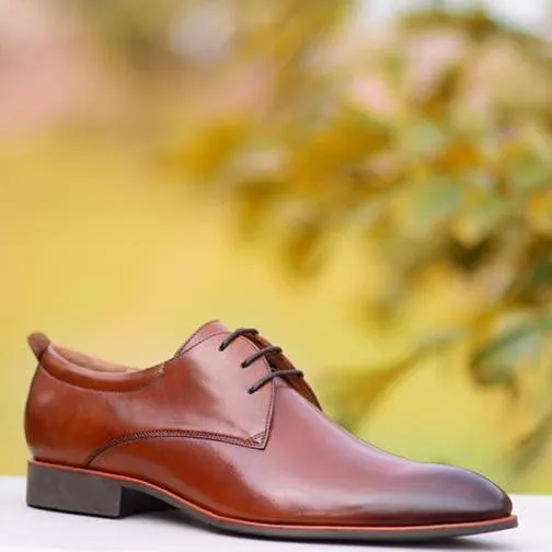 Premium Leather Classic Derby Shoes: Timeless Elegance in Minimalist Design