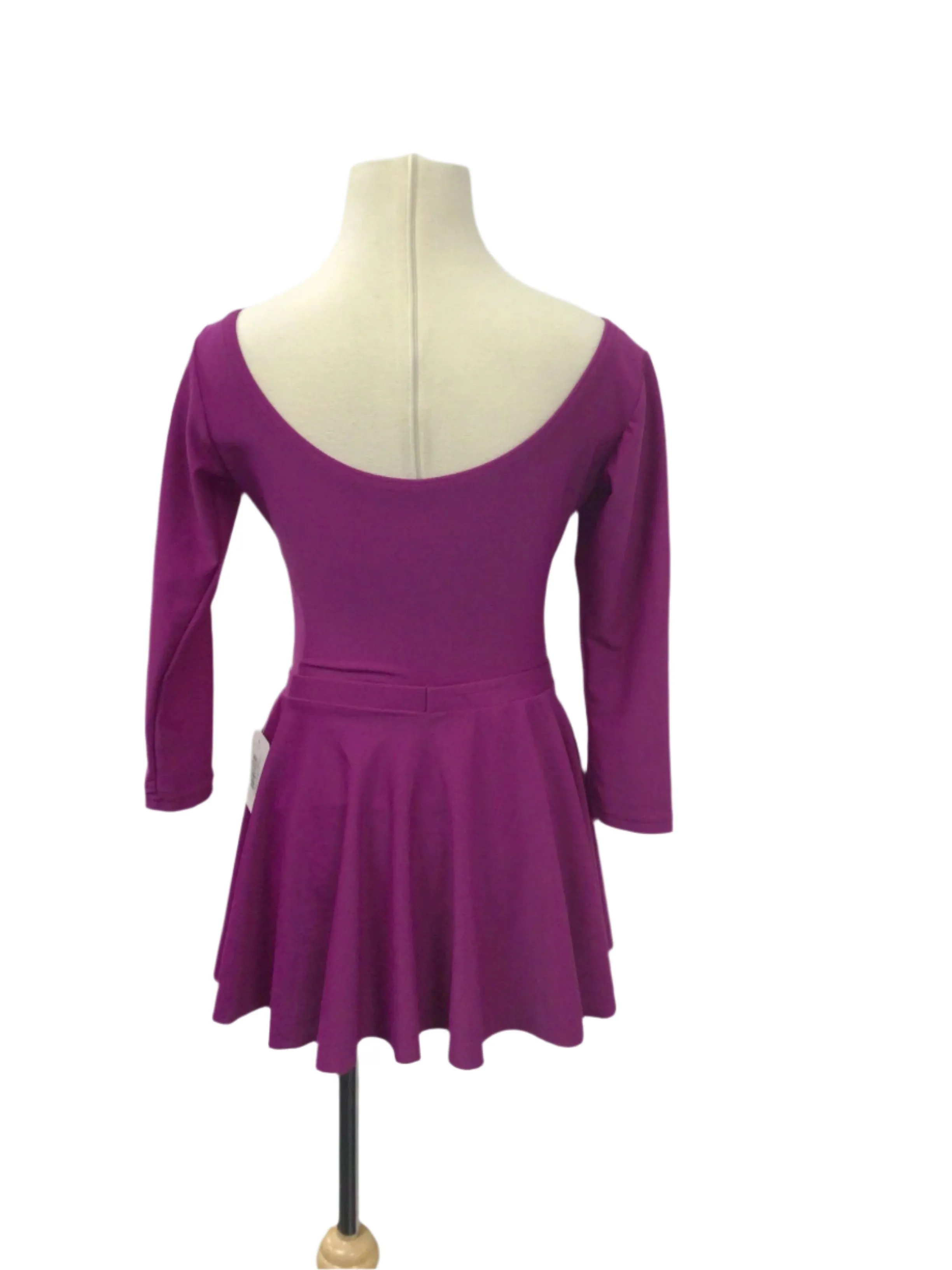 Purple Long Sleeve Bodysuit and Skirt
