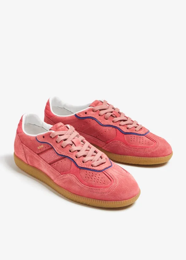 Rife Pink Leather Trainers