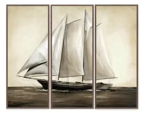 Sail Boat Triptych - Framed Giclee