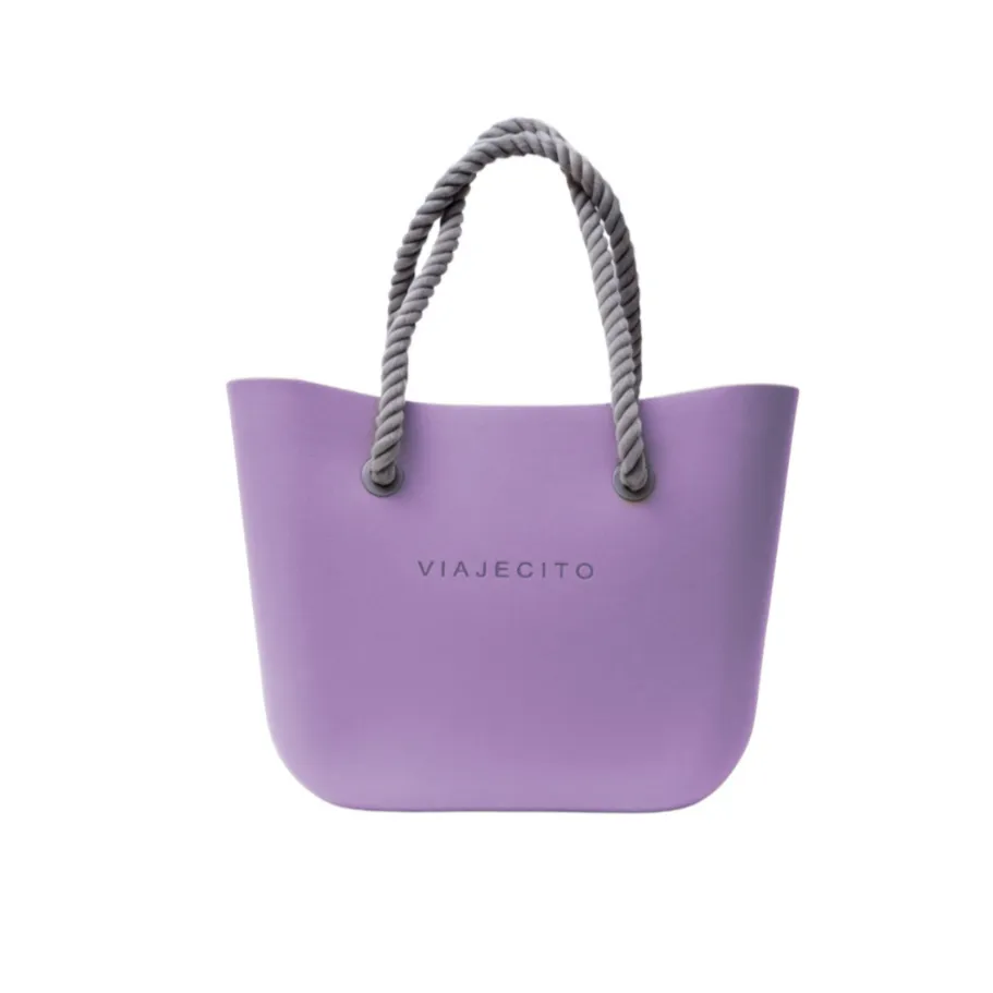Standard Beach Tote Set - Grape Soda with Natural Lining